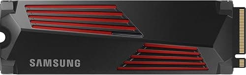 Dysk SSD Samsung 990 PRO NVMe M.2 z radiatorem, 1 TB, PCIe 4.0, prędkość odczytu 7450 MB/s, prędkość zapisu 6900 MB/s, wewnętrzny dysk SSD do gier na PC/konsoli i edycji wideo, MZ-V9P1T0CW