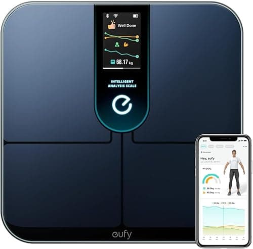 Inteligentna waga P3 Wifi Fittrack firmy eufy, inteligentna analiza, waga Bluetooth, wsparcie emotikonami, waga cyfrowa z 16 pomiarami, z tętnem, trybem wirtualnego ciała 3D, BMI, multitrybami