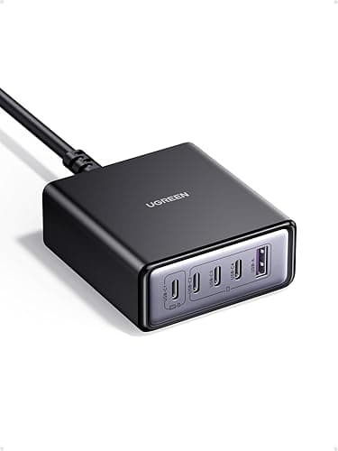 UGREEN Ładowarka USB C 65 W GaN Zasilacz 5 w 1 Stacja ładowania biurkowego 45 W PPS Szybka ładowarka Kompatybilna z iPhone 16-8 series, Galaxy S25, S24, A15, Pixel 9, iPady, MacBook Air