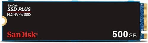SanDisk SSD Plus 500 GB M.2 NVMe SSD, wewnętrzny SSD, PCIe Gen 3, M.2 2280, łatwa instalacja, 3 lata