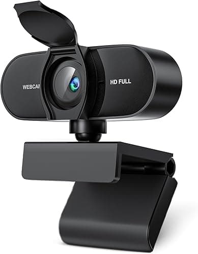 OFFCUP Kamera internetowa do komputera z mikrofonem, kamera internetowa HD 1080P z osłoną prywatności, kamera strumieniowa USB Plug and Play, szerokokątna kamera internetowa do komputera stacjonarnego