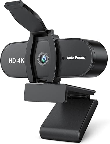 OFFCUP Kamera internetowa do komputera z mikrofonem, kamera internetowa 4K HD z osłoną prywatności, kamera strumieniowa USB Plug and Play, szerokokątna kamera internetowa do komputera stacjonarnego