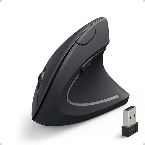 Anker 2.4 G Vertical Wireless Ergonomic Mouse for Windows, Mac OS, USB, 800/1200 / 1600 DPI, 5 Buttons