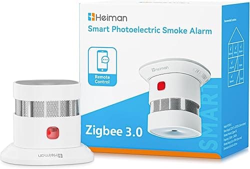 HEIMAN Inteligentny czujnik dymu, HS1SA-E Plus, wymagany koncentrator Zigbee 3.0, certyfikat DBI, czujnik pożaru z czujnikiem fotoelektrycznym, automatyka domowa, obsługa ZHA i Z2M dla asystenta