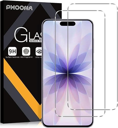 Phoona 2 sztuki pancerna folia ochronna do iPhone 17, twardość 9H, przezroczysta ochrona wyświetlacza HD, bez zarysowań, ochrona przed pęcherzykami powietrza, ultrawytrzymała folia