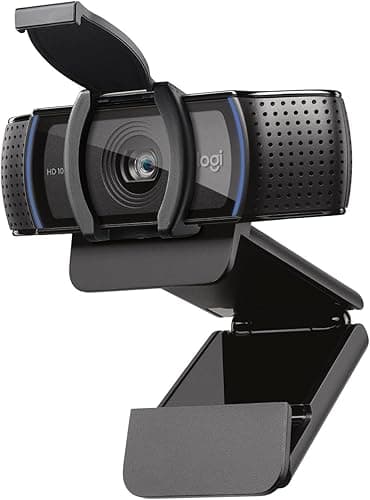 Logitech Full HD Pro C920 kamera internetowa, panoramiczne wideorozmowy i nagrywanie 1080p HD, automatyczna korekcja światła, mikrofony z redukcją szumów, stworzona do spotkań streamingu - Czarny