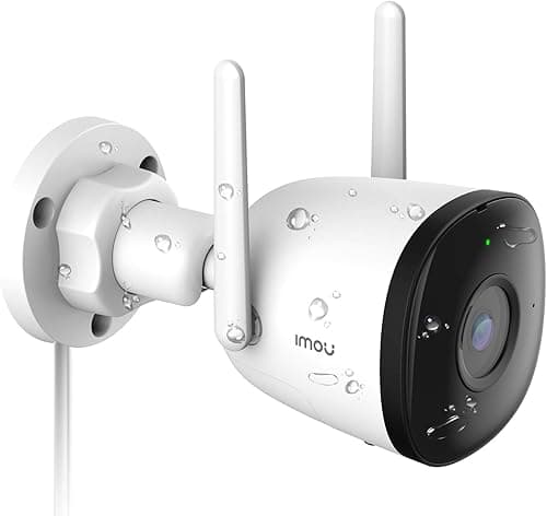 Zewnętrzna kamera monitorująca WiFi Imou, wodoodporna zewnętrzna kamera IP WiFi 1080P IP67 z widzeniem w nocy 30 m, wykrywaniem ruchu AI, kompatybilna z Alexa Google Home (Bullet 2C)