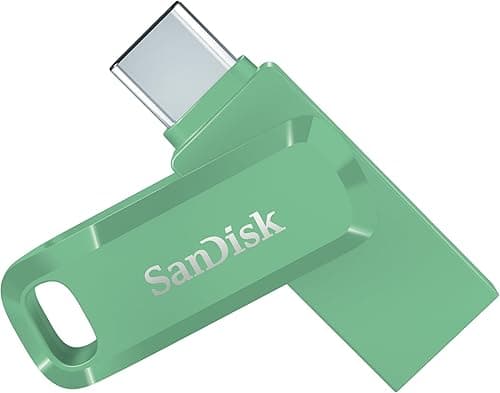 SanDisk Ultra Dual Drive Go USB Type-C Flash Drive 256 GB (pamięć do 400 MB/s, odwracalne złącza typu C i typu A do smartfonów z systemem Android, tabletów i Mac), zielony