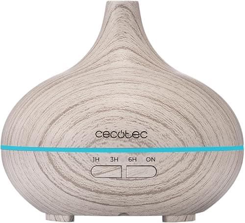 Cecotec Ultradźwiękowy nawilżacz powietrza z dyfuzorem zapachowym Pure Aroma 300 Yang White. Zbiornik do 300 ml, 7 kolorów regulowanych diod LED, 10h timer, ultra cichy, funkcja aromaterapii