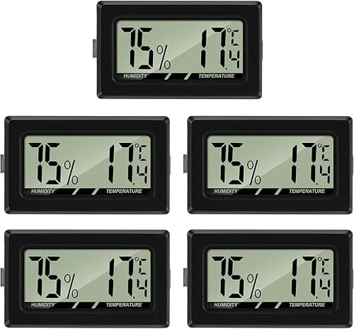 Thlevel Cyfrowy termometr LCD, higrometr, miernik temperatury, miernik wilgotności, termometr do szklarni, samochodów, domu, biura (5 szt.)
