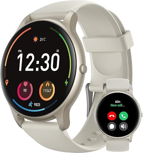 Parsonver Smartwatch, odbieranie/wykonywanie połączeń, dla kobiet i mężczyzn, 100+ trybów sportowych, tętno, pomiar tlenu we krwi, krokomierz, wodoodporny IP68, do Androida, iOS, gwiaździsty srebrny