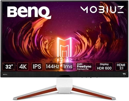 BenQ MOBIUZ EX3210U Wyświetlacz gier 4K (32 cale, IPS, 144 Hz, 1ms, HDR 600, HDMI 2.1, 48 Gb/s, pełna przepustowość, VRR kompatybilny z PS5, pilotem)
