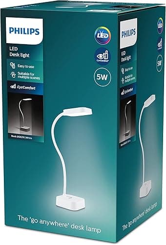 Philips LED Lampka biurkowa Performance Rock DSK211, 5 W, 5000 K, biała, możliwość przyciemniania, USB