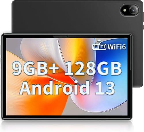 Tablet U10 Android 13, 9GB RAM + 128GB ROM (1TB TF), 10-calowy tablet dotykowy 2024, czterordzeniowy 2.0 GHz, WiFi-6 / BT 5.0 / GMS / 5060mAh / 1280 * 800 / 8MP+5MP / Widevine L1, czarny