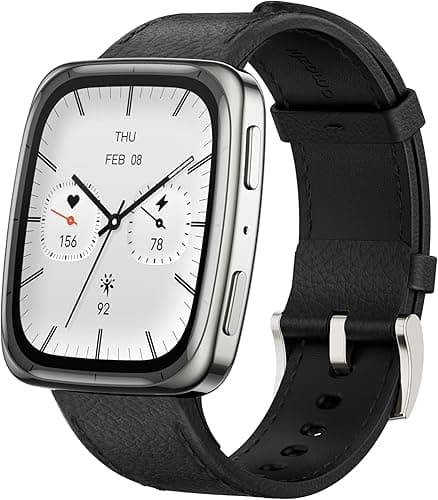 Amazfit Active 2 Smartwatch 44 mm, GPS z mapami i nawigacją, monitor aktywności, 10 dni pracy baterii, monitor snu, 160+ trybów sportowych, wodoodporny, dla Androida i iPhone’a, czarny silikon
