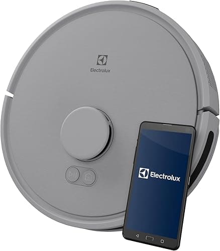 Electrolux Robot Sprzątający Hygienic 700 ER71HW1UG, Mapowanie podłóg LiDAR, Mocne ssanie 4000 Pa, Kompatybilny z WiFi 2,4 GHz na iOS i Androidzie, 175 minut, 0,28L, 140 m², Miejski Szary