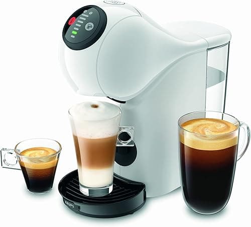 KRUPS KP2431 Nescafé Dolce Gusto Genio S Ekspres do Kawy na Kapsułki, 15 Bar, Kompaktowy, Optymalne Ciśnienie, ponad 30 Kreacji Kawy, Rozmiar do Wyboru, Automatyczne Wyłączanie, Biały