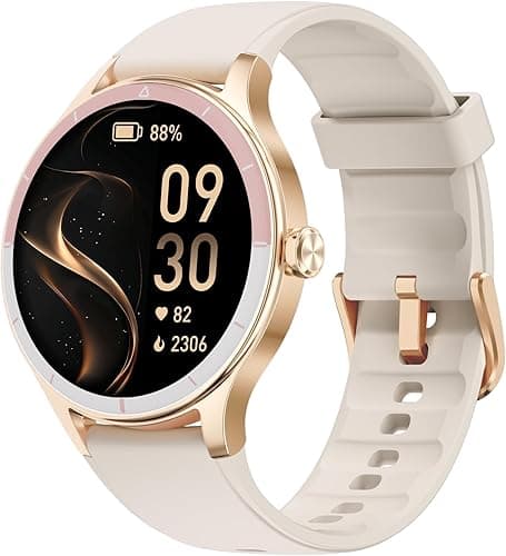 TOOBUR Smartwatch dla kobiet, smartwatch HD 40 mm, kompatybilny z systemem Android i iOS, odbieranie/nawiązywanie połączeń, zegarek fitness z monitorem kroku, kalorii / HR Tracker, IP68, wspaniały i