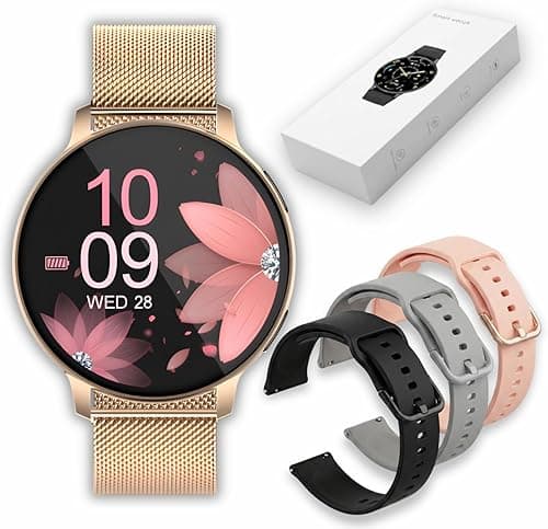 Smartwatch damski S53, złoty, wyświetlacz 1,39", rozdzielczość panelu 360 x 360, Smart Watch, kompatybilny z systemem Android od 5.0 i iOS od 10.0, Fitness Tracker, funkcje zdrowotne, złoty +