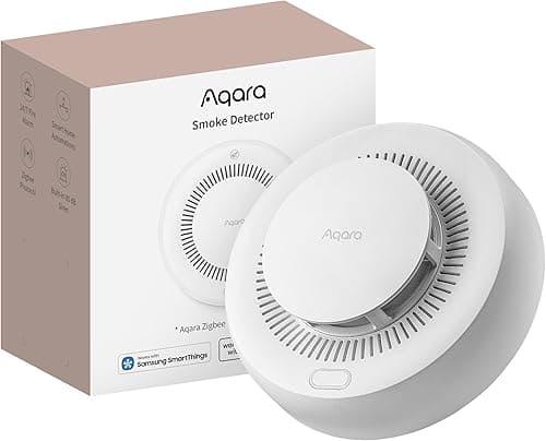 Aqara Czujnik Dymu, Wymaga Koncentratora Hub Aqara Zigbee 3.0, Alarmy Dymu dla Domu, Syrena 85 dB i Wskaźnik LED, Obsługuje HomeKit, Alexa, Google Home, SmartThings, Matter over Bridge