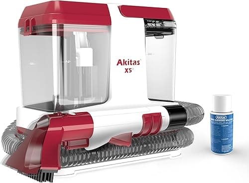 Akitas X5 Odkurzacz Piorący do Kanap z Funkcją Samoczyszczenia, W Zestawie 30ml Skoncentrowanego Płynu Startowego, Idealny do Sierści Zwierząt, Do Czyszczenia Dywanów/Samochodu, Podwójny Zbiornik