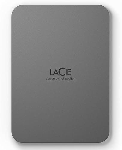 LaCie Mobile Drive Secure 2TB, Zewnętrzny dysk twardy przenośny, PC Mac iPad & iPhone, Adobe, Data Rescue Service (STLR2000400)