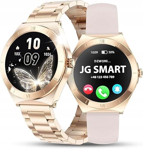 SMARTWATCH ZEGAREK DAMSKI ROZMOWY MENU PL CIŚNIENIE POWIADOMIENIA 3 paski