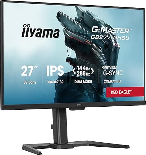 iiyama G-Master GB2771UHSU-B1 27 cali 144 Hz 4K 3840 x 2160, 0,8 ms, kompatybilny z AMD FreeSync Premium/NVIDIA G-SYNC, 2 x HDMI 2.1,1 x DisplayPort, HAS