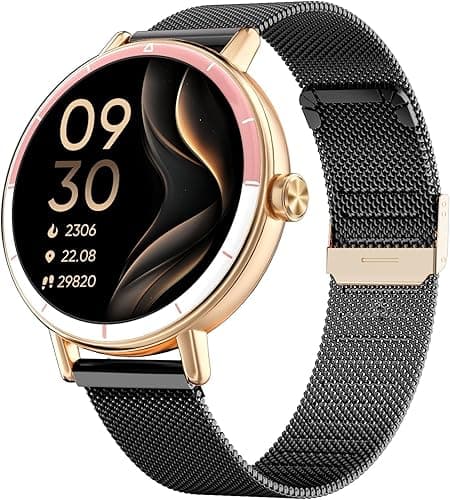 TOOBUR Smartwatch dla kobiet i mężczyzn z dwoma paskami, smartwatch HD 40 mm, kompatybilny z systemem Android i iOS, odbieranie/nawiązywanie połączeń, zegarek fitness z monitorem kroku/snu/HR, IP68